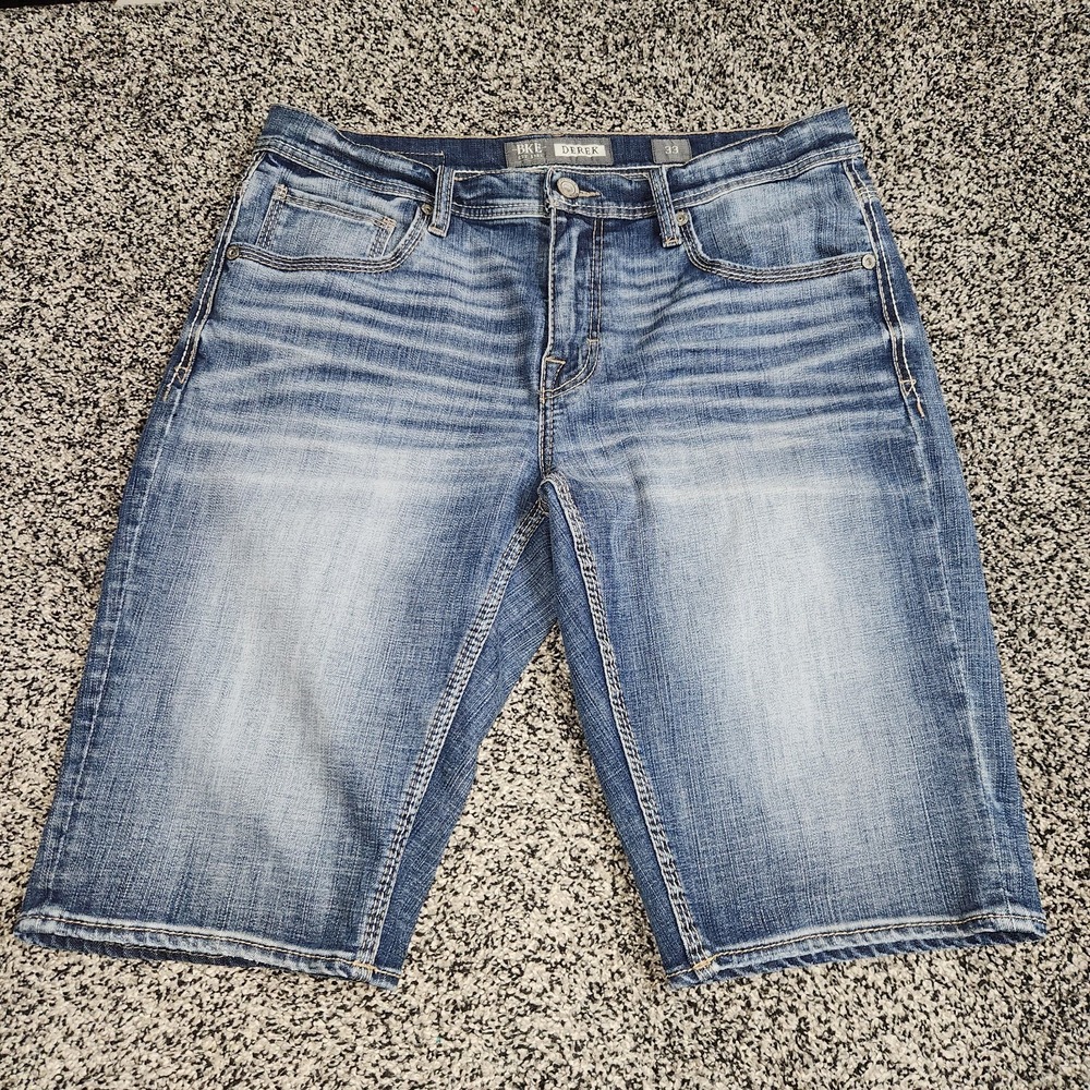 Bke Buckle Derek Mens Jean Shorts Size 33,14" Inseam Grunge Jorts Punk Skater